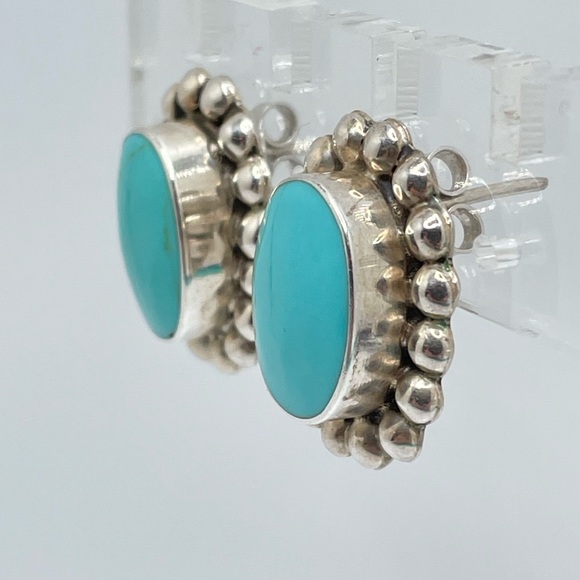 Sterling & Turquoise Earrings! - Picture 2 of 5